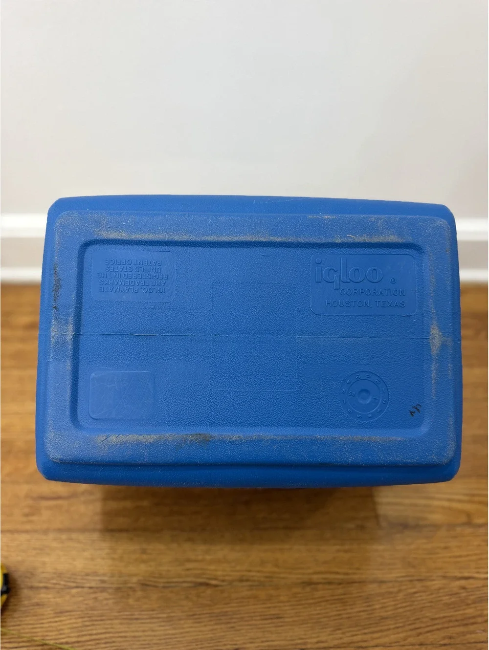 1980s Vintage Igloo Playmate Cooler Blue and White Ice Chest Large